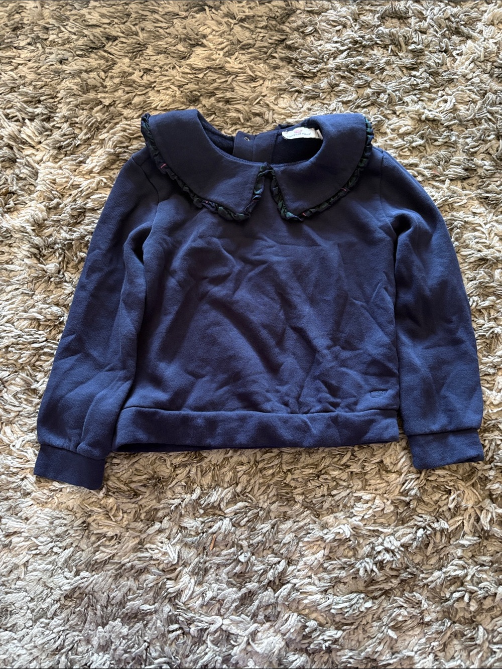 Vineyard Vines Navy Ruffle Collar Sweatshirt